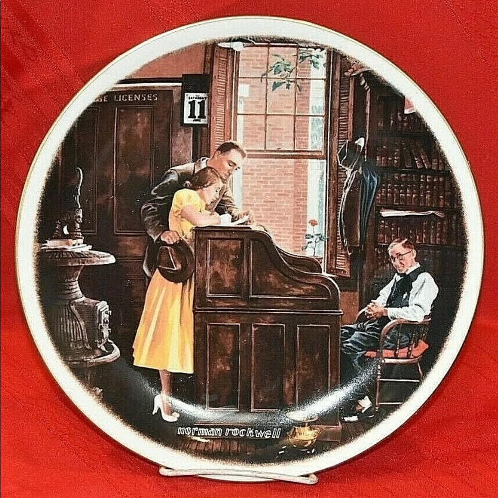 Normal Rockwell “The Marriage License” Collector Plate